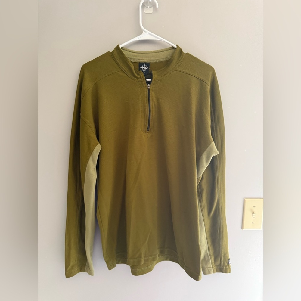 Prana Quarter Zip Green Pullover Sweater Men’s SZ XL Long Sleeve Outdoor Casual